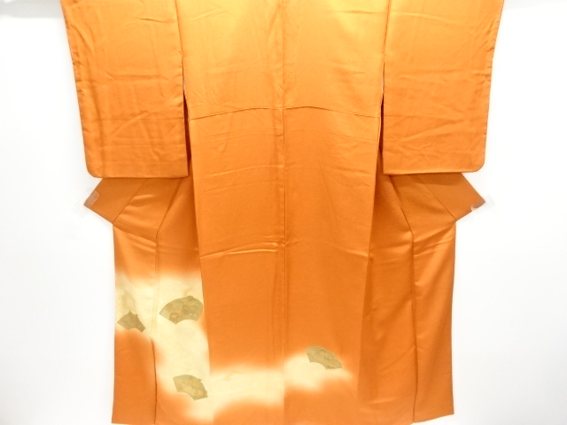 JAPANESE KIMONO / HOMONGI / SILK / EMBROIDERY / JIGAMI & CARRIAGE & FLORAL PLANTS